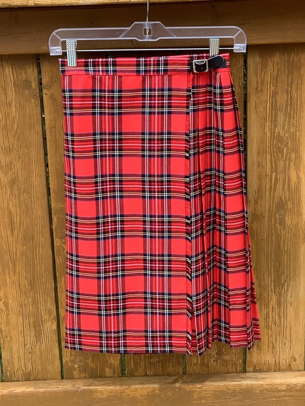 Vintage 80s St Michael Marks & Spencer Red Tartan Plaid Wrap Kilt Skirt XS / S